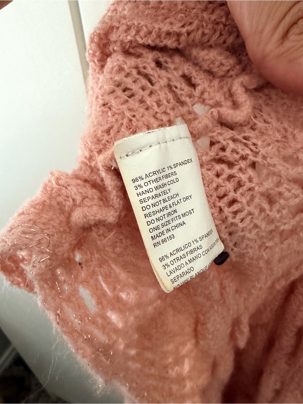 Pink Ruffled Knit Scarf - Picture 6 of 6